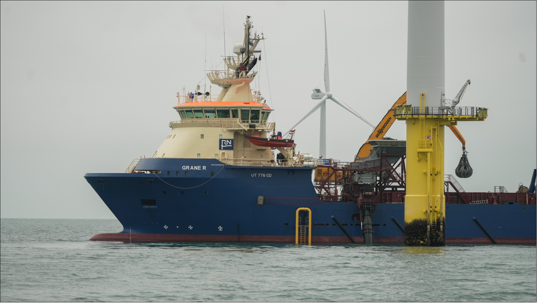 Offshore Wind Farm with Ship